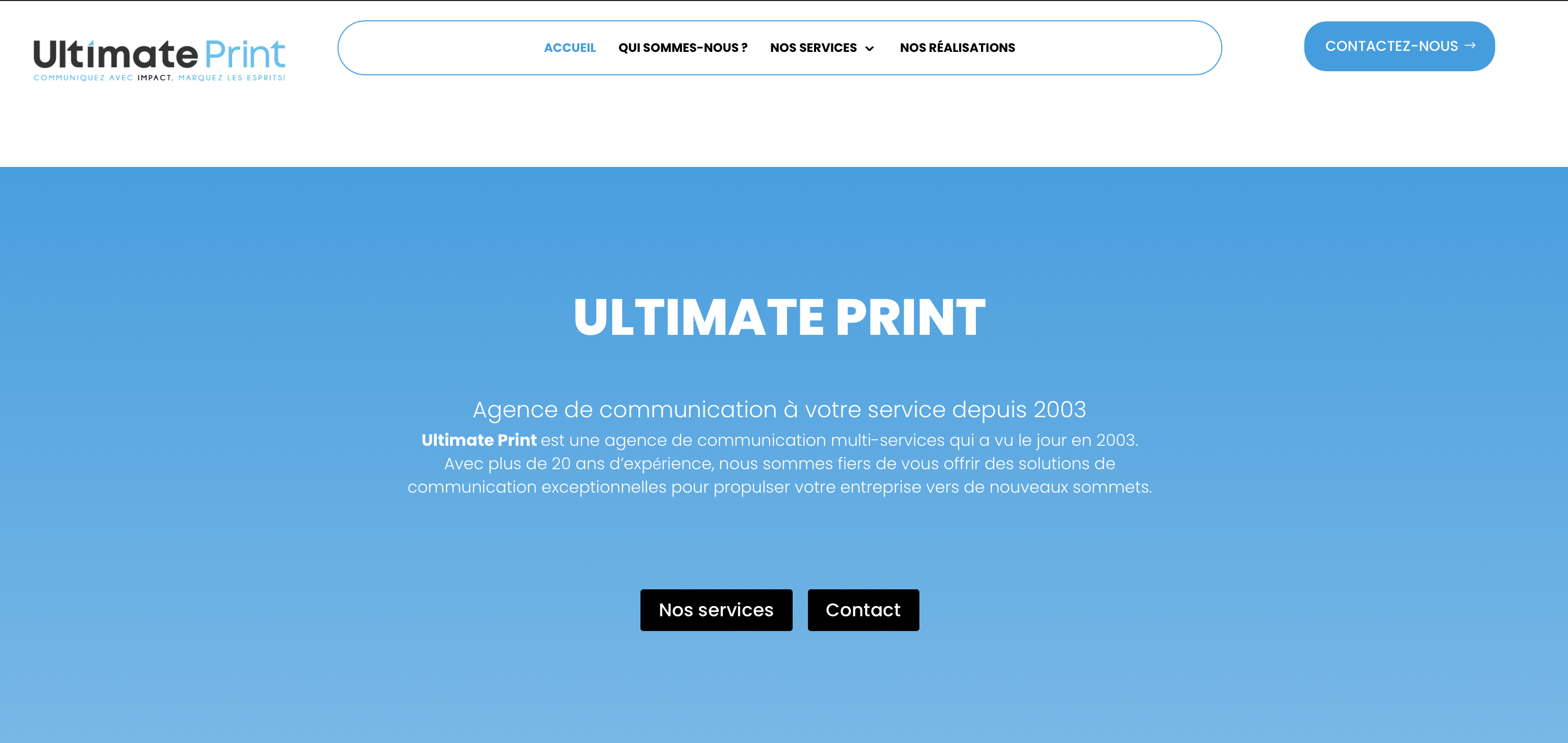 ultimate print création site wordpress